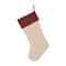 Glitzhome® 21" Red Truck Embroidered Linen Stocking, Set Of 2
